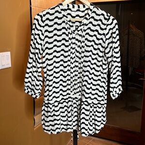 Anthropologie Isabella Sinclair Tunic Shirt Black White Size XS